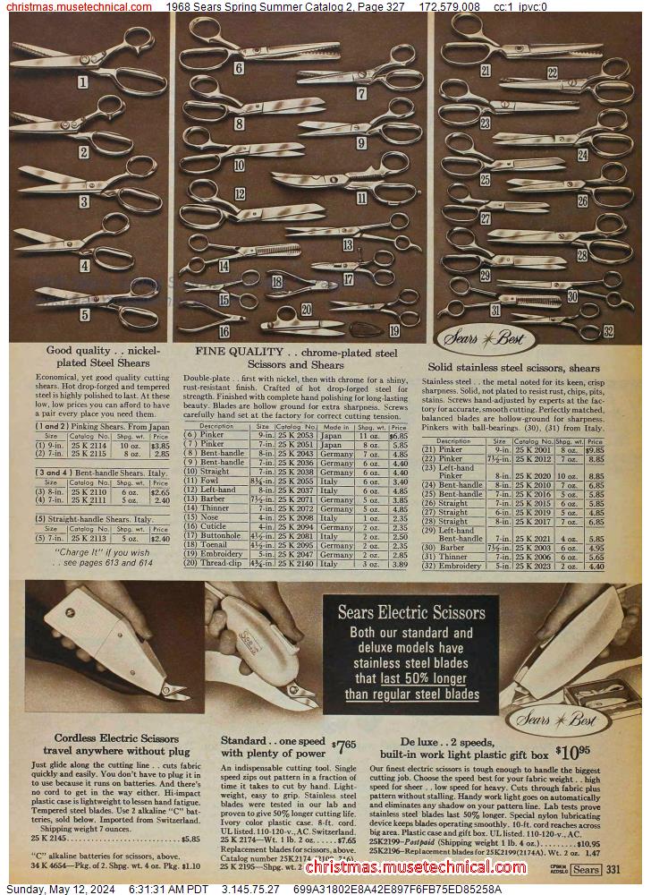 1968 Sears Spring Summer Catalog 2, Page 327