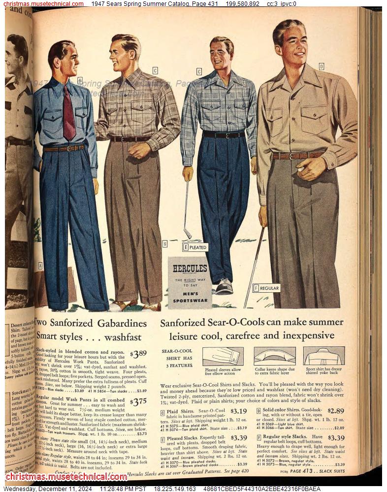 1947 Sears Spring Summer Catalog, Page 431