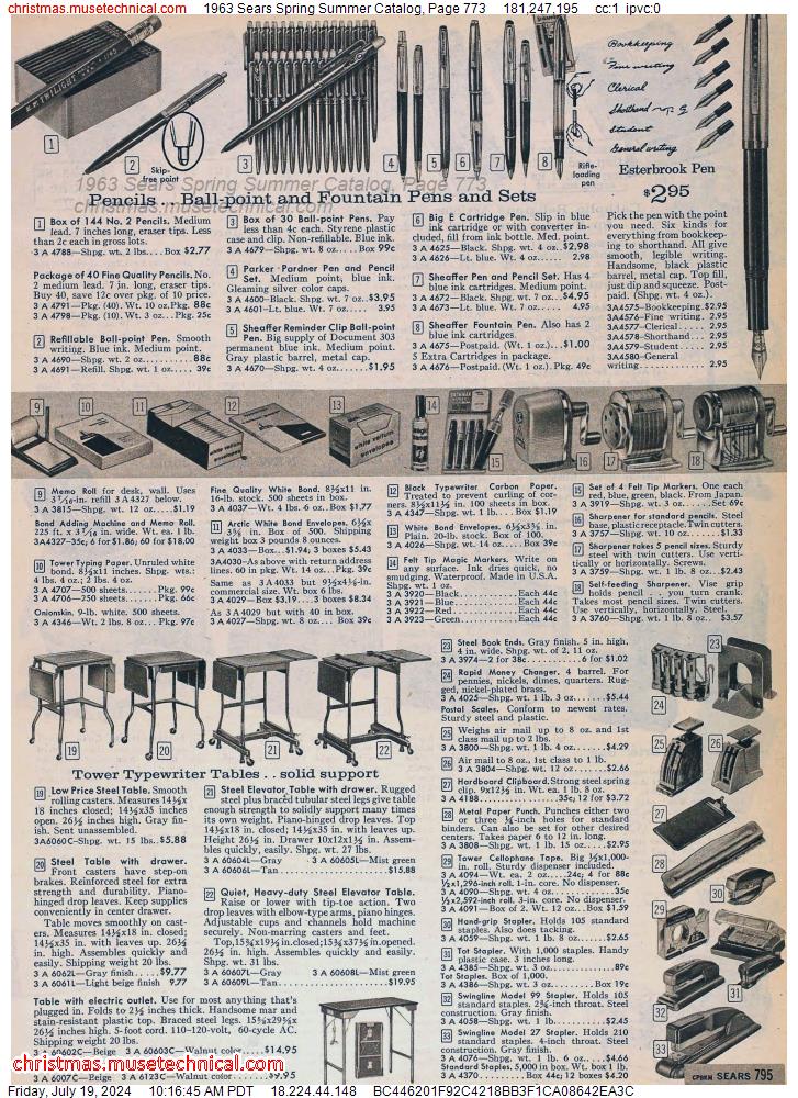 1963 Sears Spring Summer Catalog, Page 773