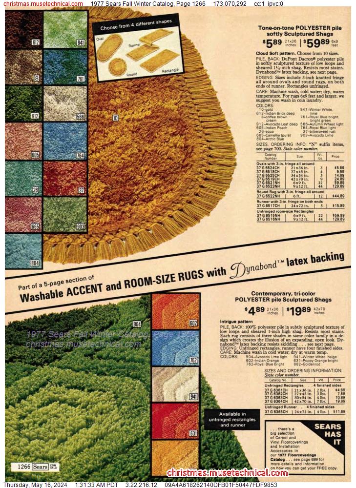 1977 Sears Fall Winter Catalog, Page 1266