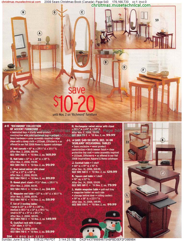 2008 Sears Christmas Book (Canada), Page 540