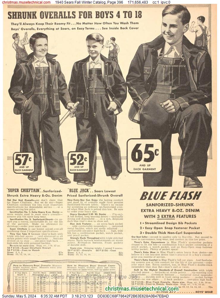 1940 Sears Fall Winter Catalog, Page 396