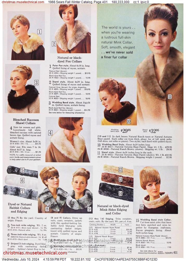 1966 Sears Fall Winter Catalog, Page 401
