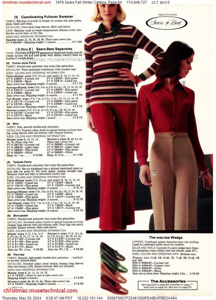 1976 Sears Fall Winter Catalog, Page 64