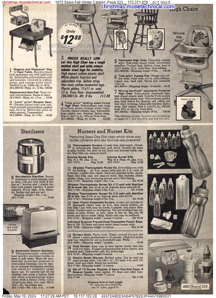 1975 Sears Fall Winter Catalog, Page 333