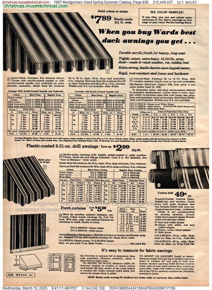 1967 Montgomery Ward Spring Summer Catalog, Page 836