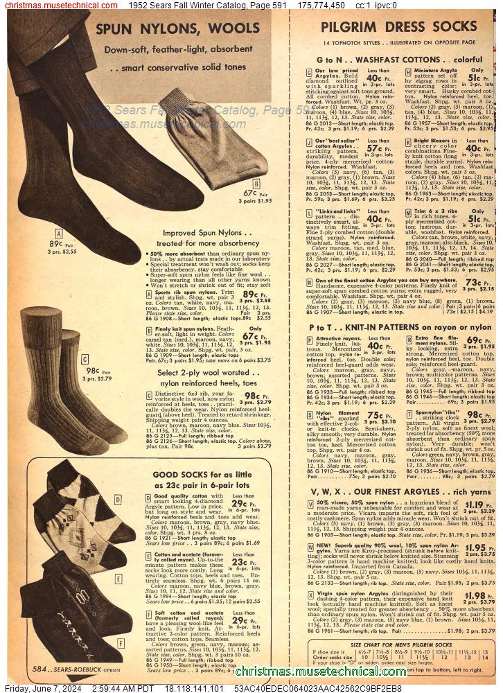 1952 Sears Fall Winter Catalog, Page 591