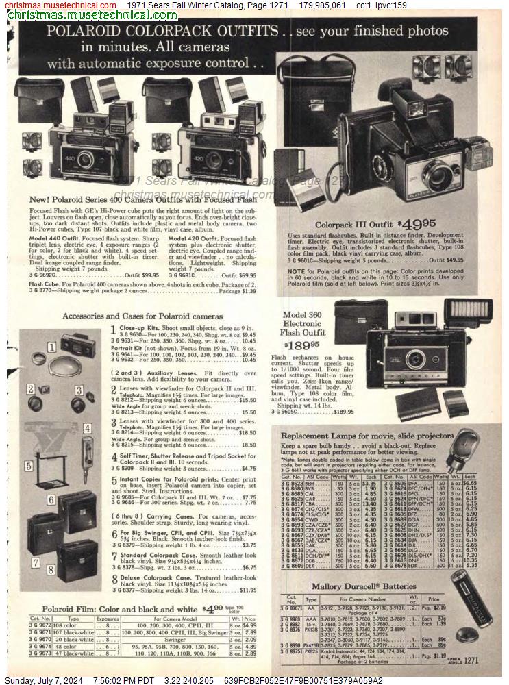 1971 Sears Fall Winter Catalog, Page 1271