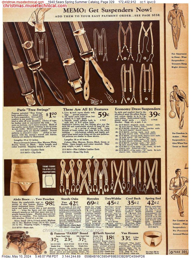 1940 Sears Spring Summer Catalog, Page 329