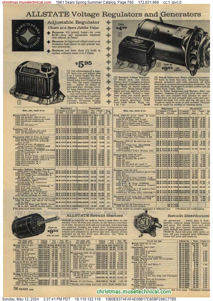 1961 Sears Spring Summer Catalog, Page 790