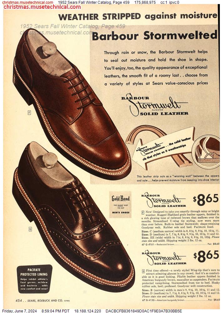 1952 Sears Fall Winter Catalog, Page 459