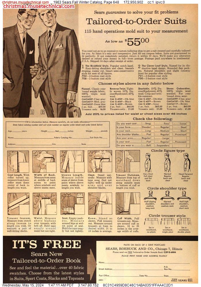 1963 Sears Fall Winter Catalog, Page 648