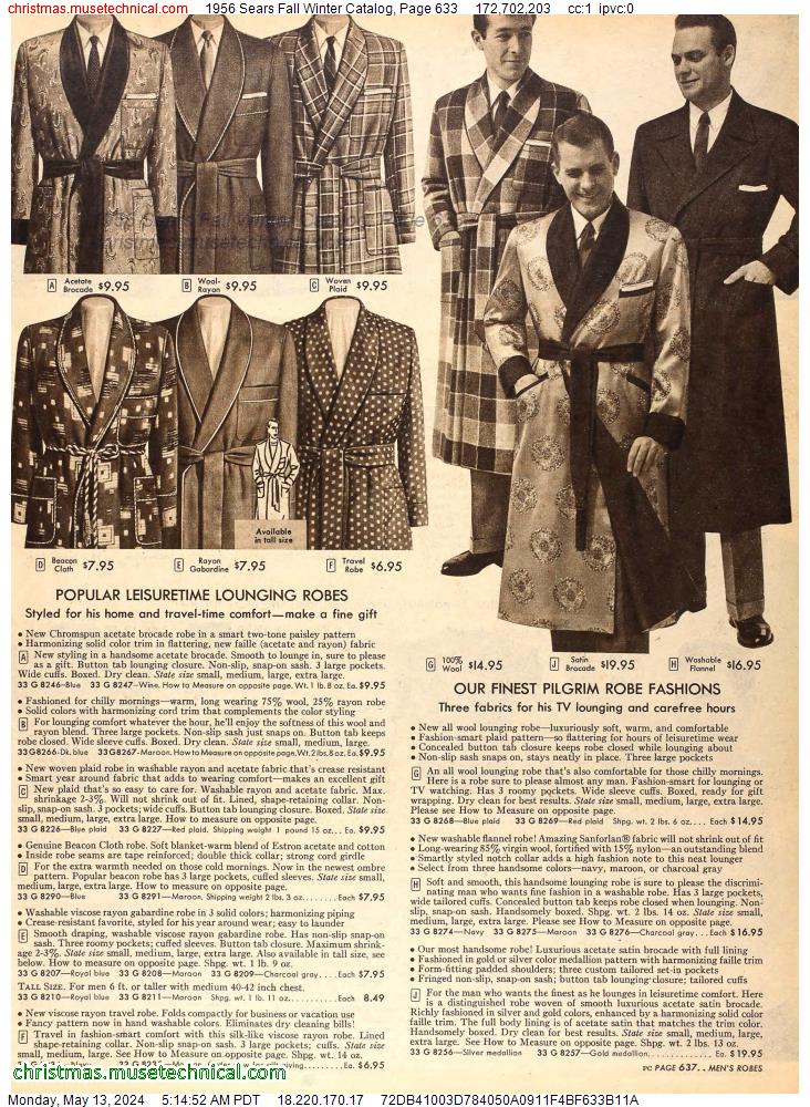 1956 Sears Fall Winter Catalog, Page 633