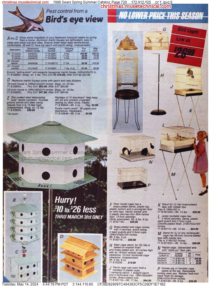 1986 Sears Spring Summer Catalog, Page 730