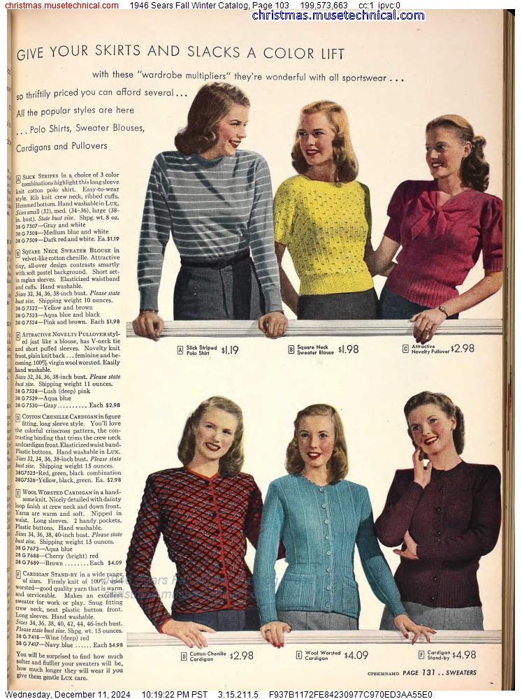 1946 Sears Fall Winter Catalog, Page 103