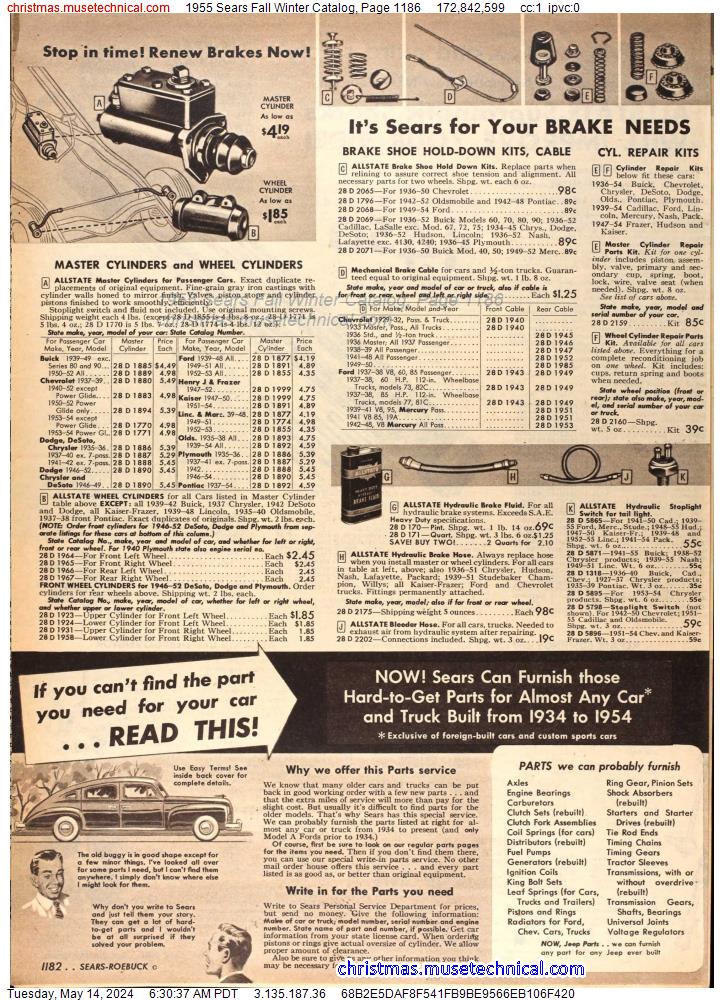 1955 Sears Fall Winter Catalog, Page 1186