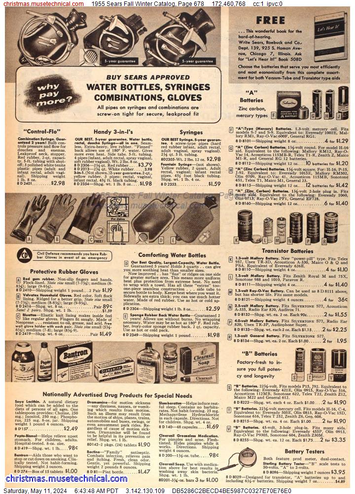 1955 Sears Fall Winter Catalog, Page 678