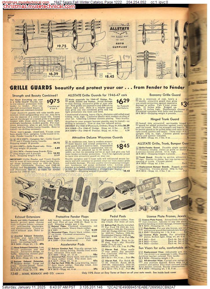 1947 Sears Fall Winter Catalog, Page 1222