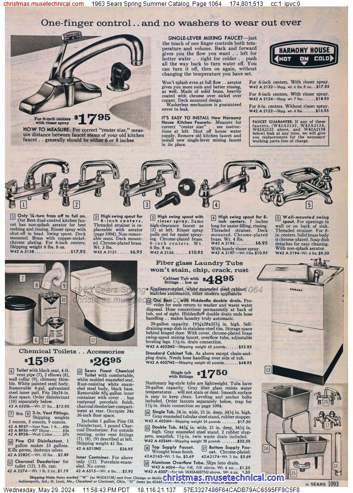 1963 Sears Spring Summer Catalog, Page 1064