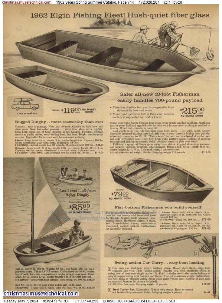 1962 Sears Spring Summer Catalog, Page 714