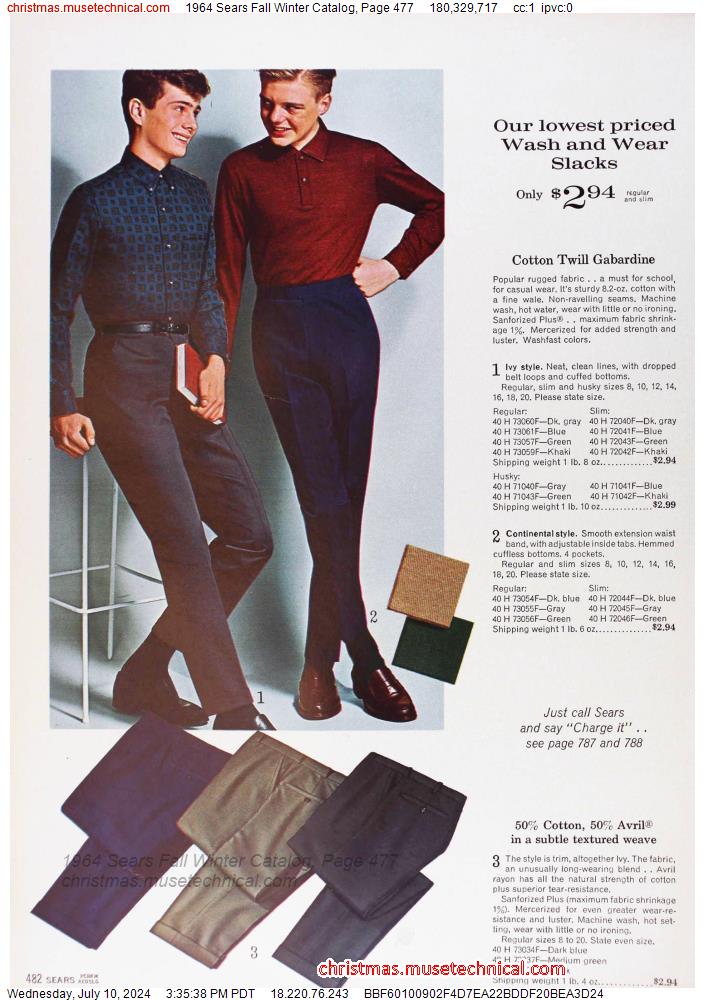 1964 Sears Fall Winter Catalog, Page 477