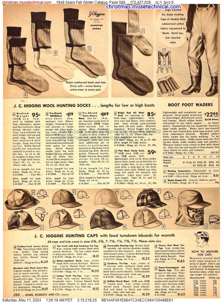 1948 Sears Fall Winter Catalog, Page 589