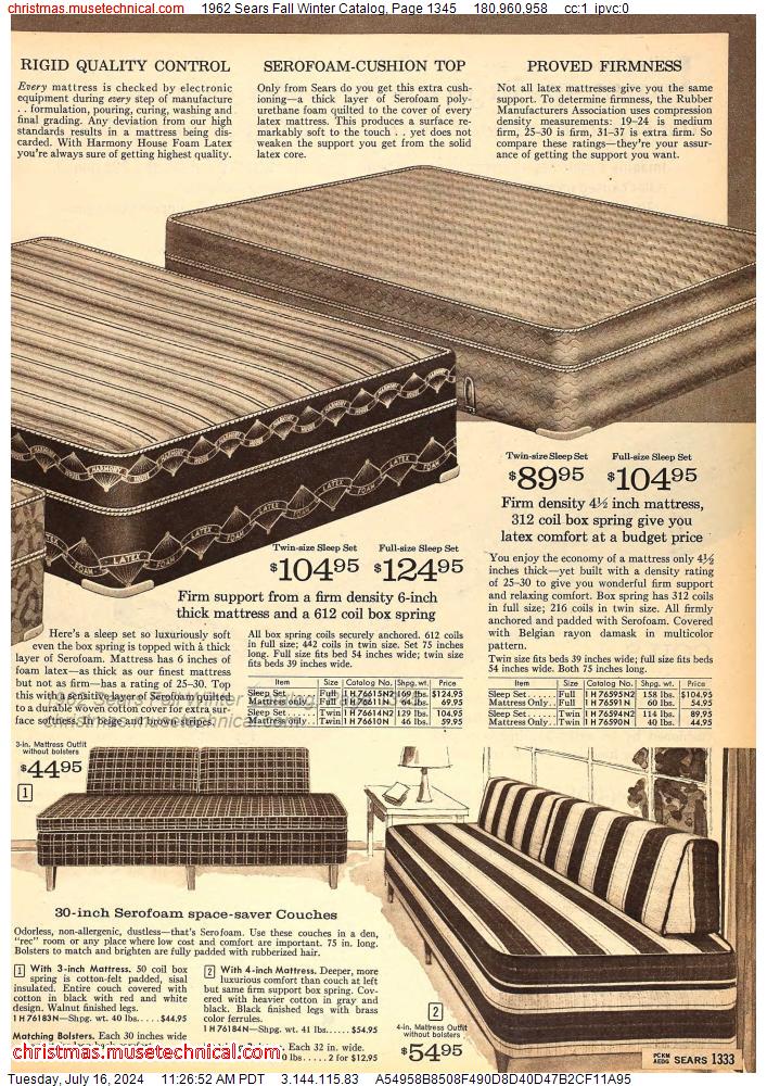 1962 Sears Fall Winter Catalog, Page 1345