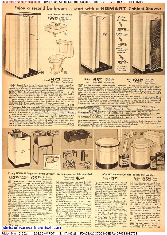 1958 Sears Spring Summer Catalog, Page 1201