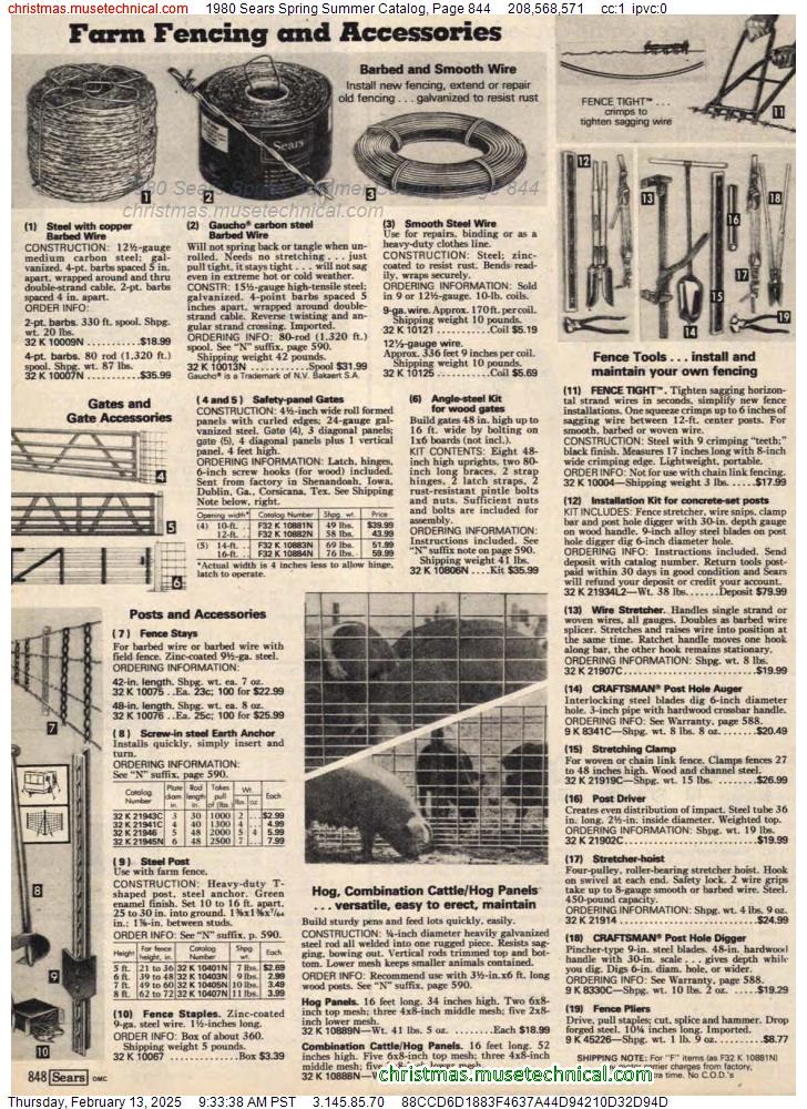 1980 Sears Spring Summer Catalog, Page 844