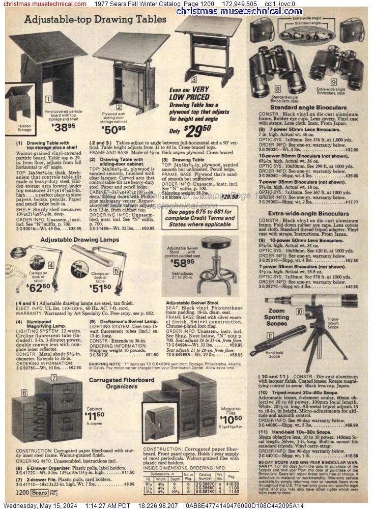 1977 Sears Fall Winter Catalog, Page 1200