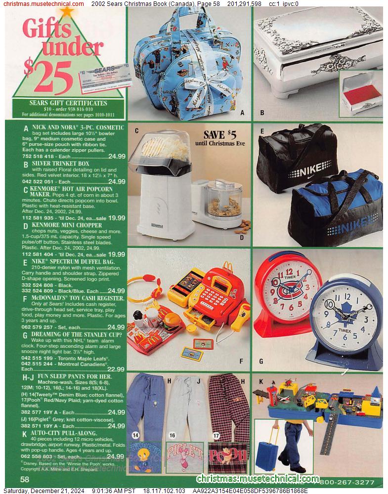 2002 Sears Christmas Book (Canada), Page 58