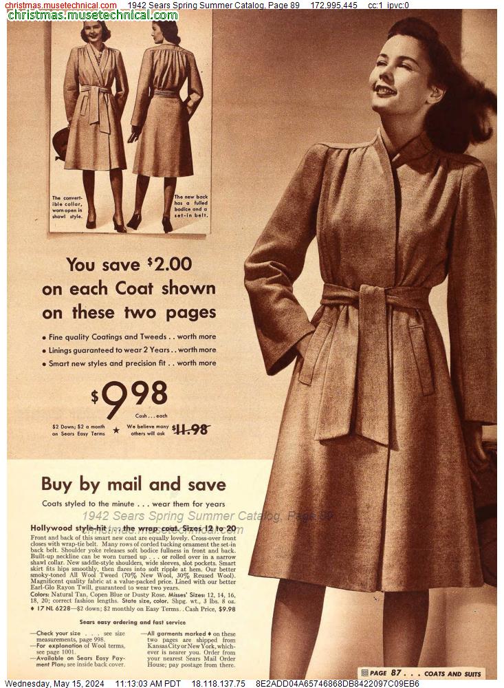 1942 Sears Spring Summer Catalog, Page 89