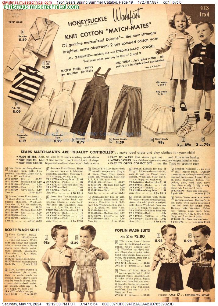 1951 Sears Spring Summer Catalog, Page 19
