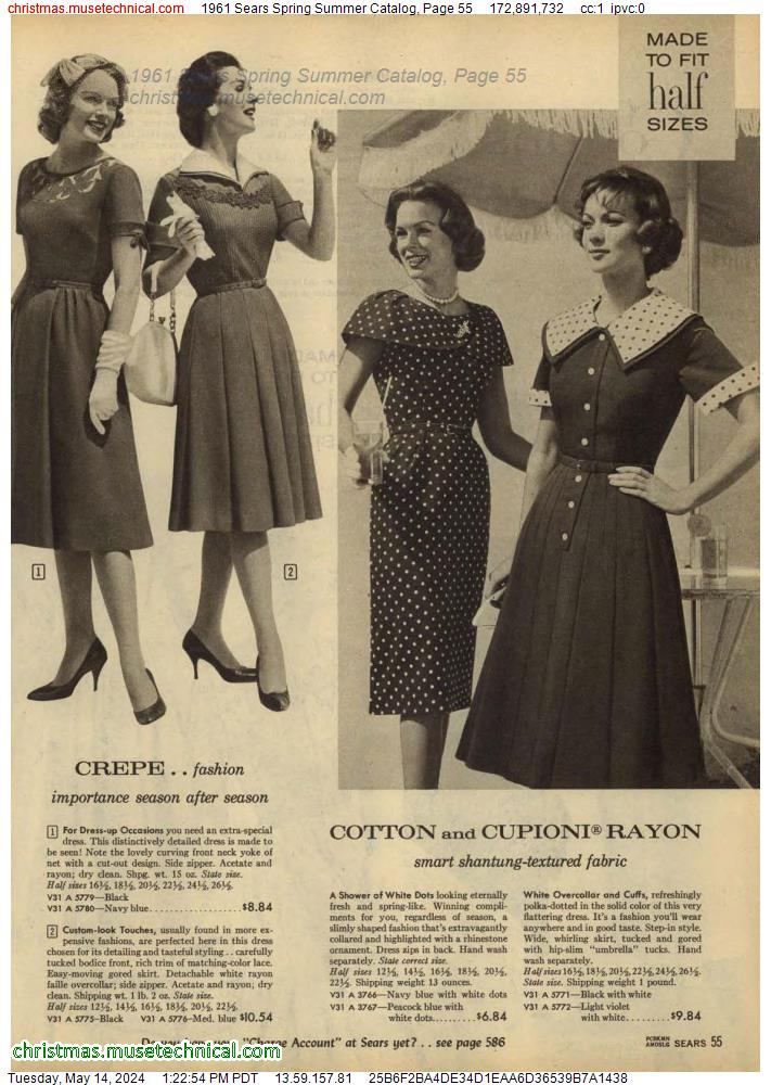 1961 Sears Spring Summer Catalog, Page 55