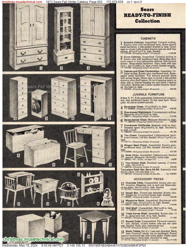 1973 Sears Fall Winter Catalog, Page 952