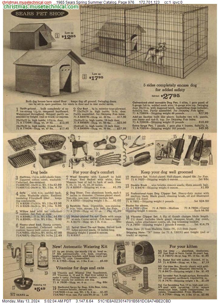 1965 Sears Spring Summer Catalog, Page 976