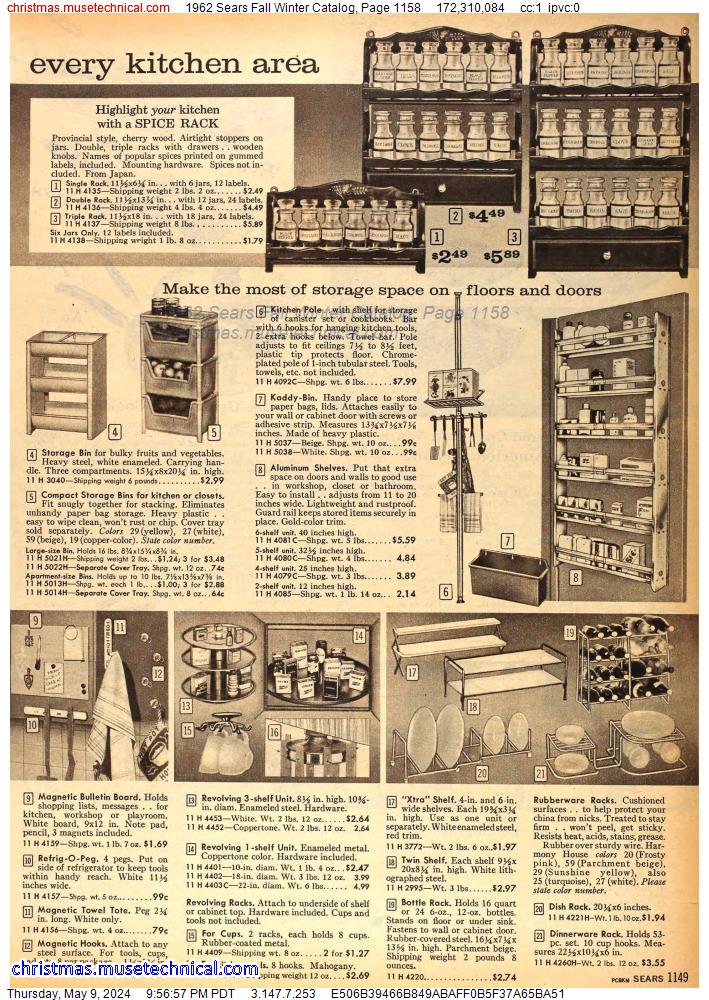 1962 Sears Fall Winter Catalog, Page 1158