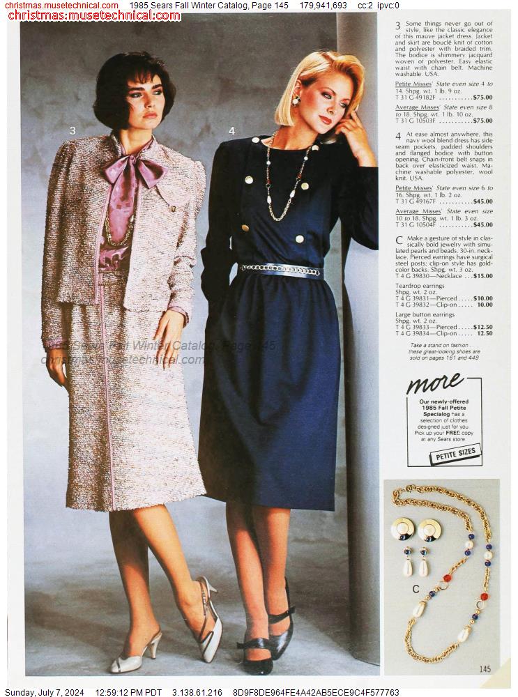 1985 Sears Fall Winter Catalog, Page 145
