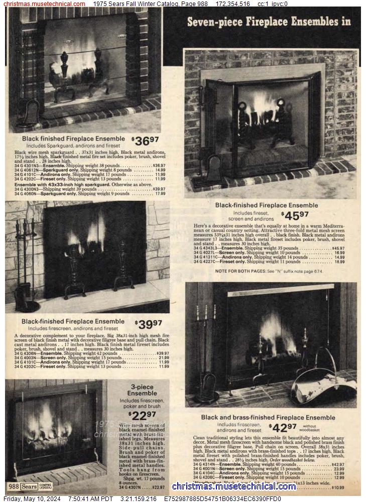 1975 Sears Fall Winter Catalog, Page 988