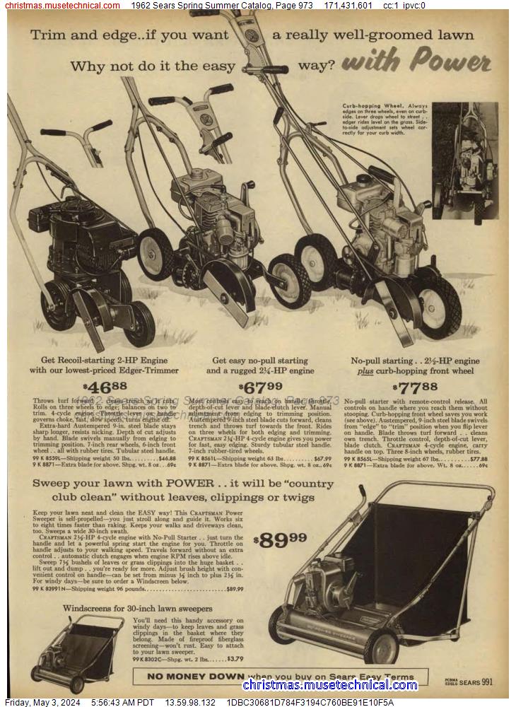 1962 Sears Spring Summer Catalog, Page 973