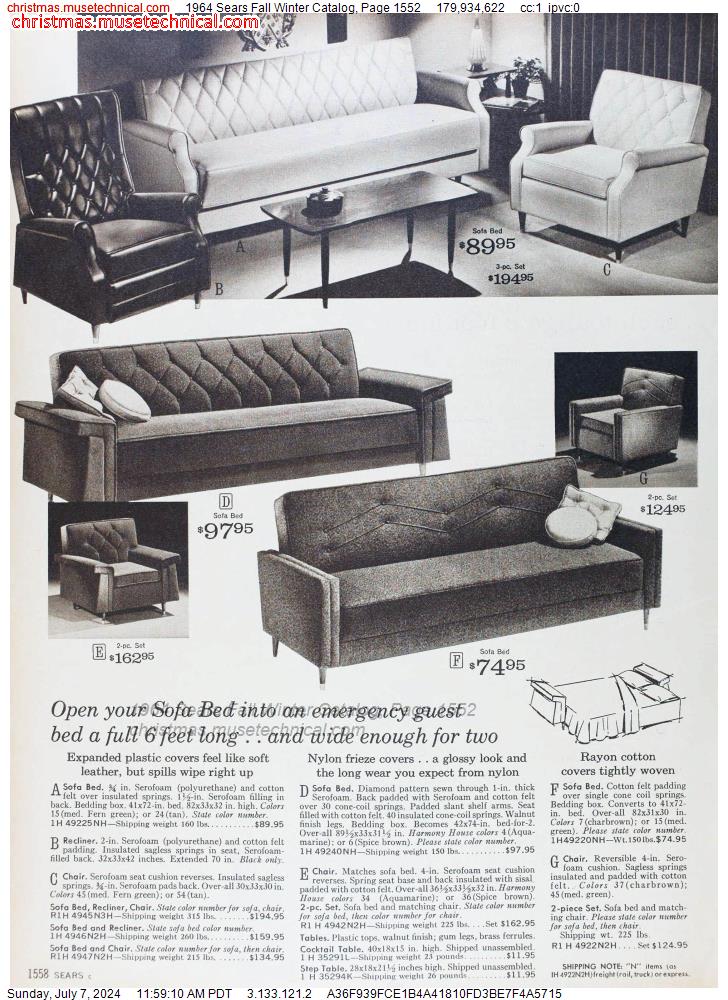 1964 Sears Fall Winter Catalog, Page 1552