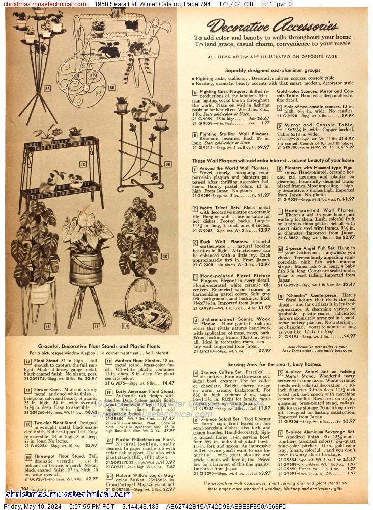 1958 Sears Fall Winter Catalog, Page 794