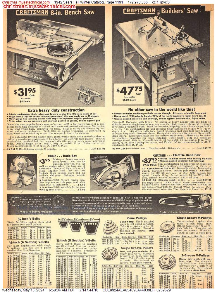 1942 Sears Fall Winter Catalog, Page 1191