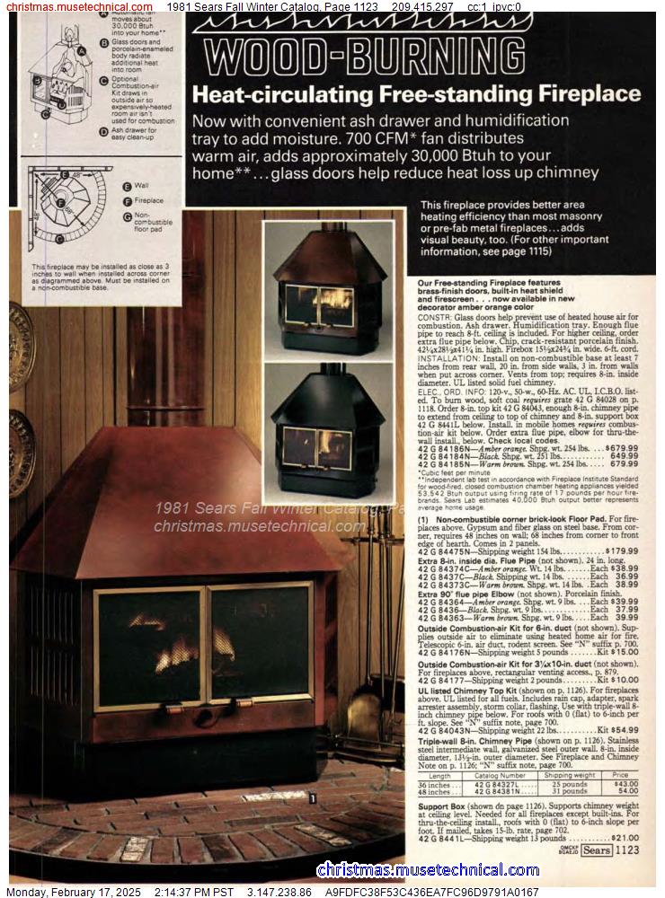 1981 Sears Fall Winter Catalog, Page 1123