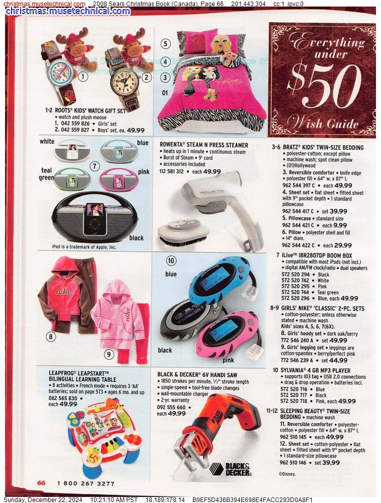 2008 Sears Christmas Book (Canada), Page 66