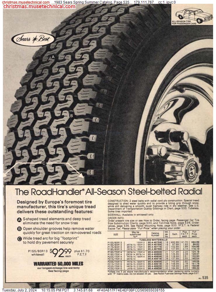 1983 Sears Spring Summer Catalog, Page 535