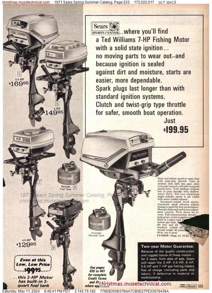 1971 Sears Spring Summer Catalog, Page 533