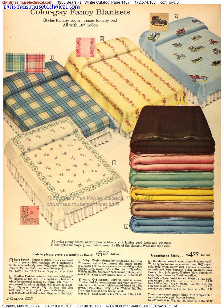 1960 Sears Fall Winter Catalog, Page 1467