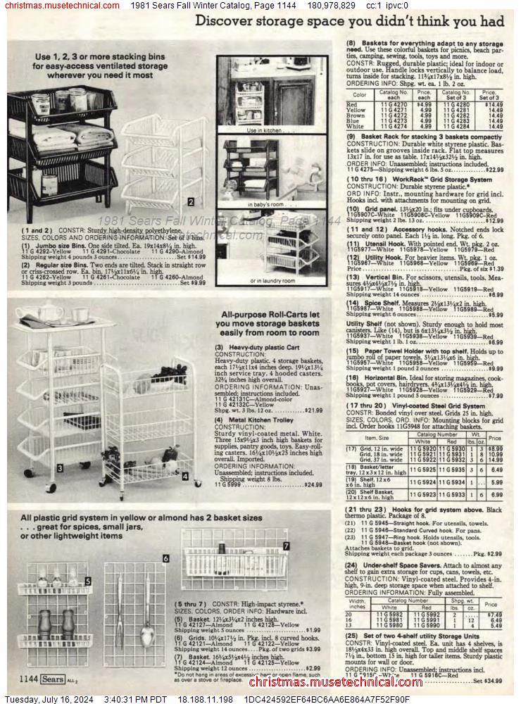 1981 Sears Fall Winter Catalog, Page 1144