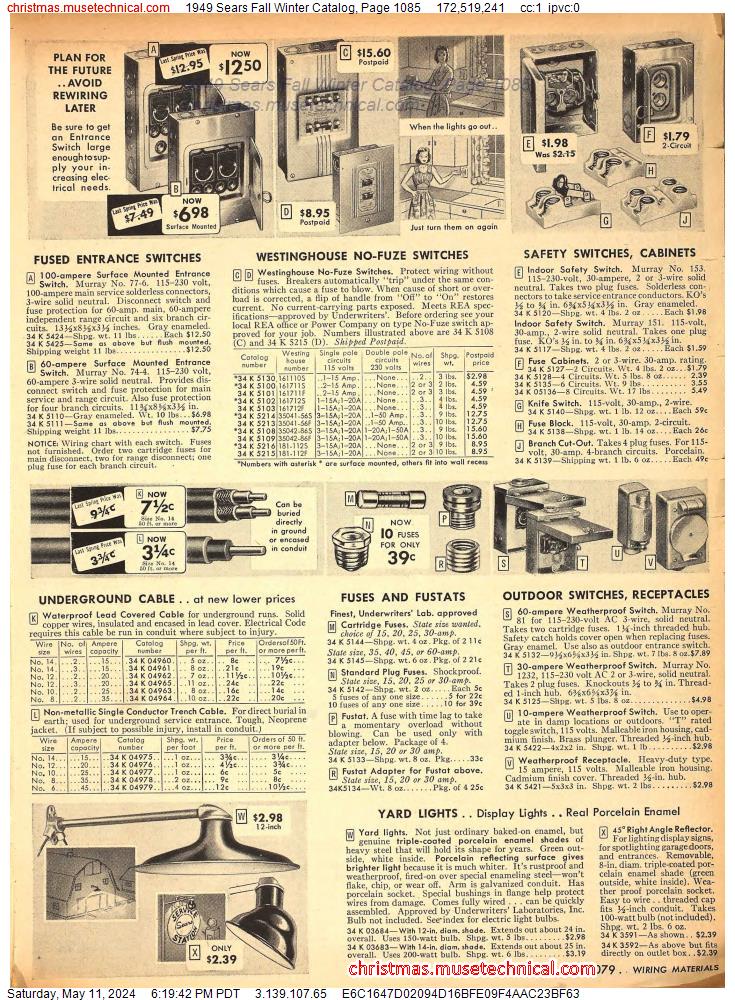 1949 Sears Fall Winter Catalog, Page 1085
